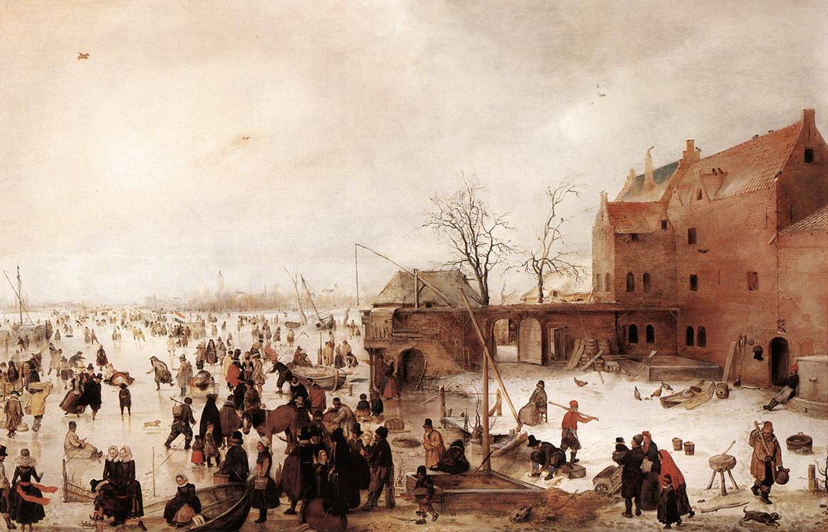 A Scene on the Ice near a Town fg